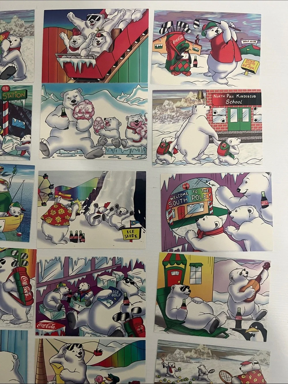 1996 South Pole Vacation Coca Cola Polar Bears Trading Cards (15) - Lot #4